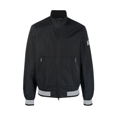 Emporio Armani Black Zip-Up Jacket with Letter Logo Print. 3RPB11-PN27Z-1200