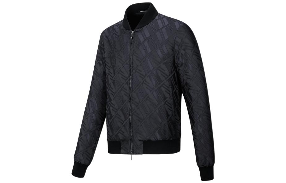 Emporio Armani  Black Zipper Jacket with Subtle Pattern Design. B1R310-B1332-999 圖 4