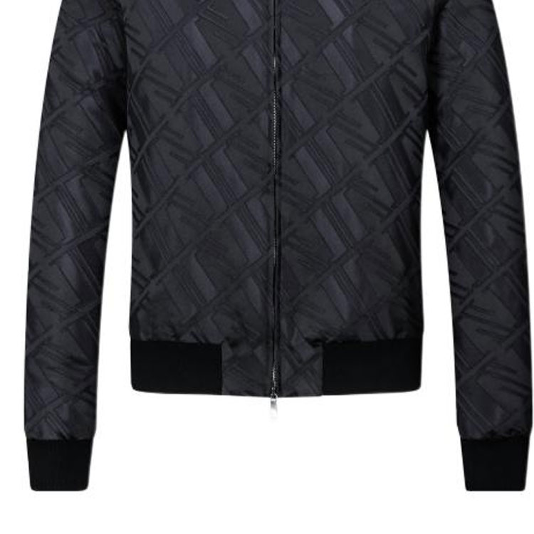 Emporio Armani  Black Zipper Jacket with Subtle Pattern Design. B1R310-B1332-999 圖 7