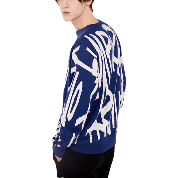 Purchase Emporio Armani 藍色字母圖案羊毛針織毛衣 6K1MUA1MXZZ-F165