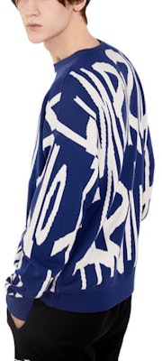 Emporio Armani 藍色字母圖案羊毛針織毛衣 6K1MUA1MXZZ-F165 Purchase Emporio Armani 藍色字母圖案羊毛針織毛衣 6K1MUA1MXZZ-F165