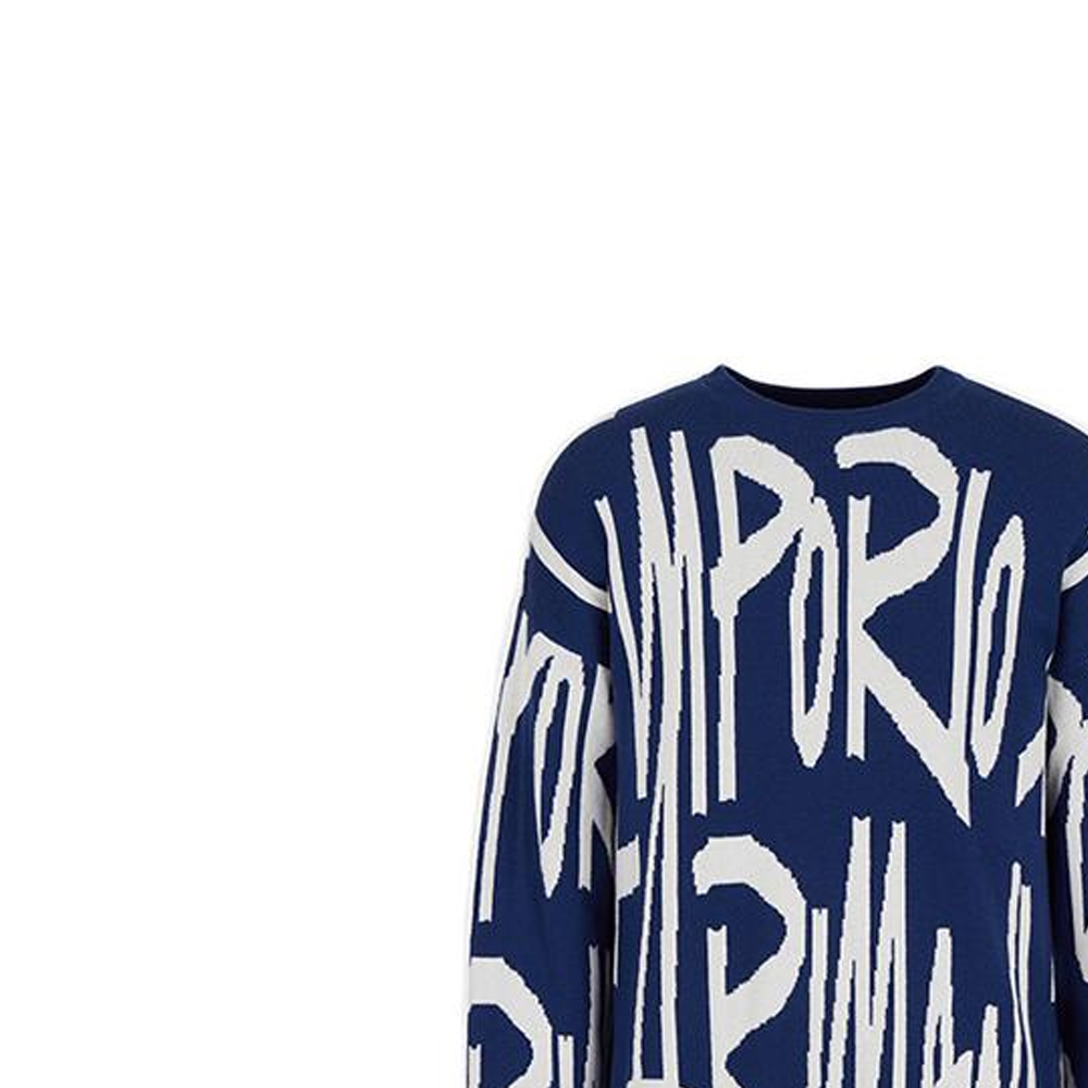 Details for Emporio Armani 藍色字母圖案羊毛針織毛衣 6K1MUA1MXZZ-F165