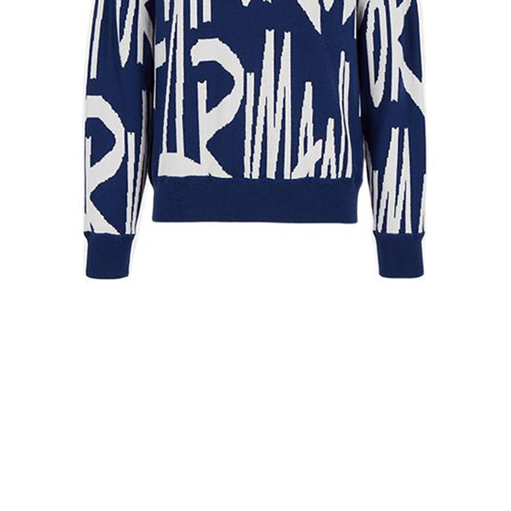 Sizing Emporio Armani 藍色字母圖案羊毛針織毛衣 6K1MUA1MXZZ-F165
