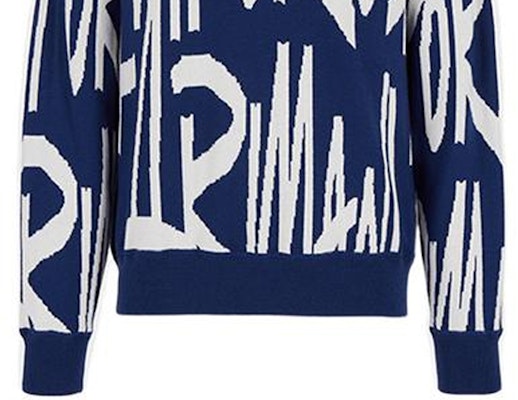 Emporio Armani 藍色字母圖案羊毛針織毛衣 6K1MUA1MXZZ-F165 Sizing Emporio Armani 藍色字母圖案羊毛針織毛衣 6K1MUA1MXZZ-F165