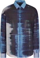 Emporio Armani Blue All-Over Print Long Sleeve Shirt. 6L1CB11NJRZ-F909 Emporio Armani Blue All-Over Print Long Sleeve Shirt. 6L1CB11NJRZ-F909