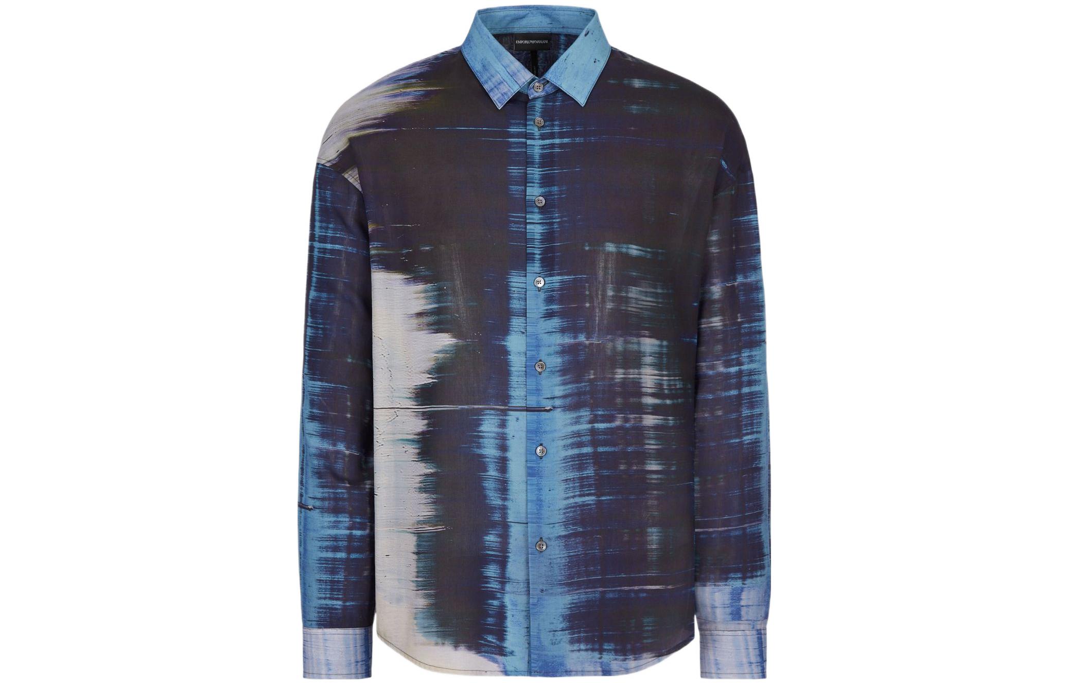 Order Emporio Armani Kemeja Lengan Panjang Motif Biru. 6L1CB11NJRZ-F909