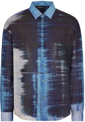 Emporio Armani Kemeja Lengan Panjang Motif Biru. 6L1CB11NJRZ-F909 Order Emporio Armani Kemeja Lengan Panjang Motif Biru. 6L1CB11NJRZ-F909