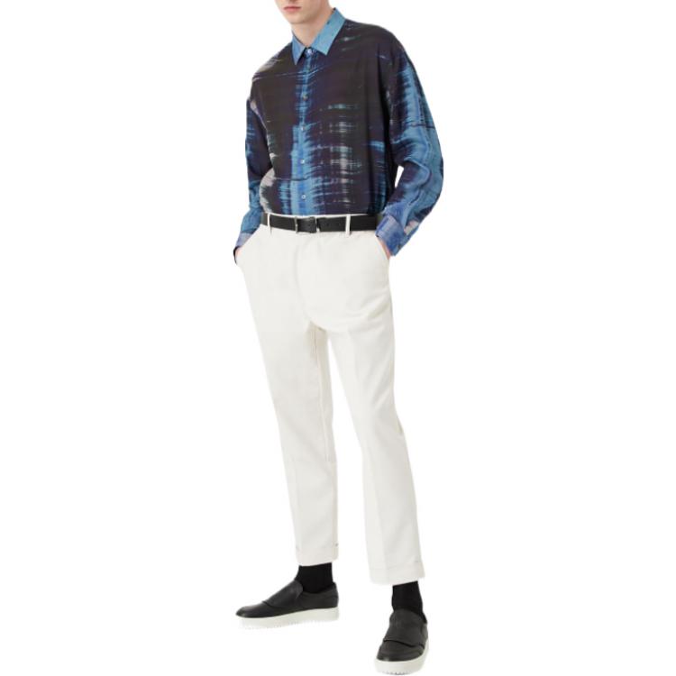 Lookbook Emporio Armani Kemeja Lengan Panjang Motif Biru. 6L1CB11NJRZ-F909