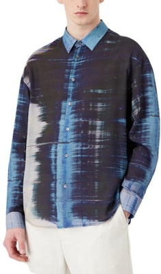 Emporio Armani Kemeja Lengan Panjang Motif Biru. 6L1CB11NJRZ-F909 Shop Emporio Armani Kemeja Lengan Panjang Motif Biru. 6L1CB11NJRZ-F909