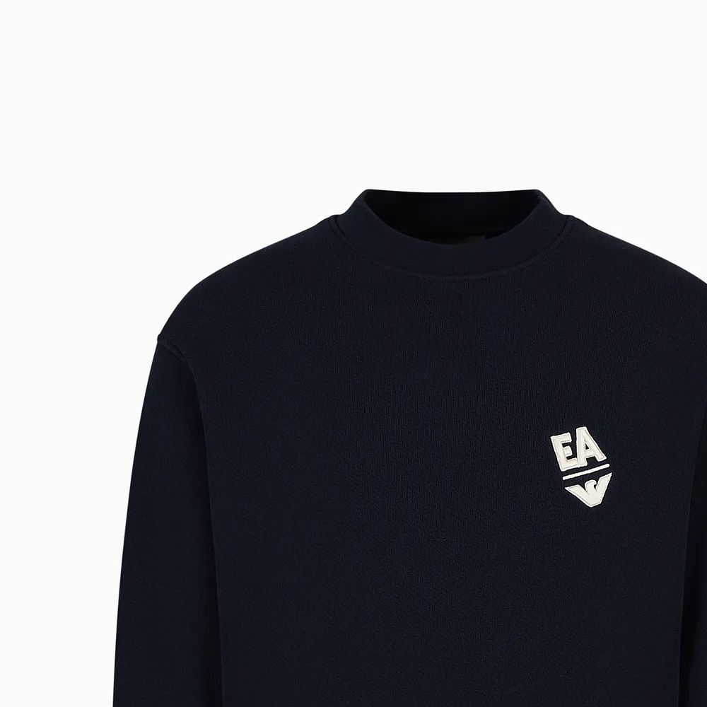 Emporio Armani  Blue Crewneck Pullover Sweatshirt with Logo Print. 3D1MEC-1JODZ-10965 圖 3