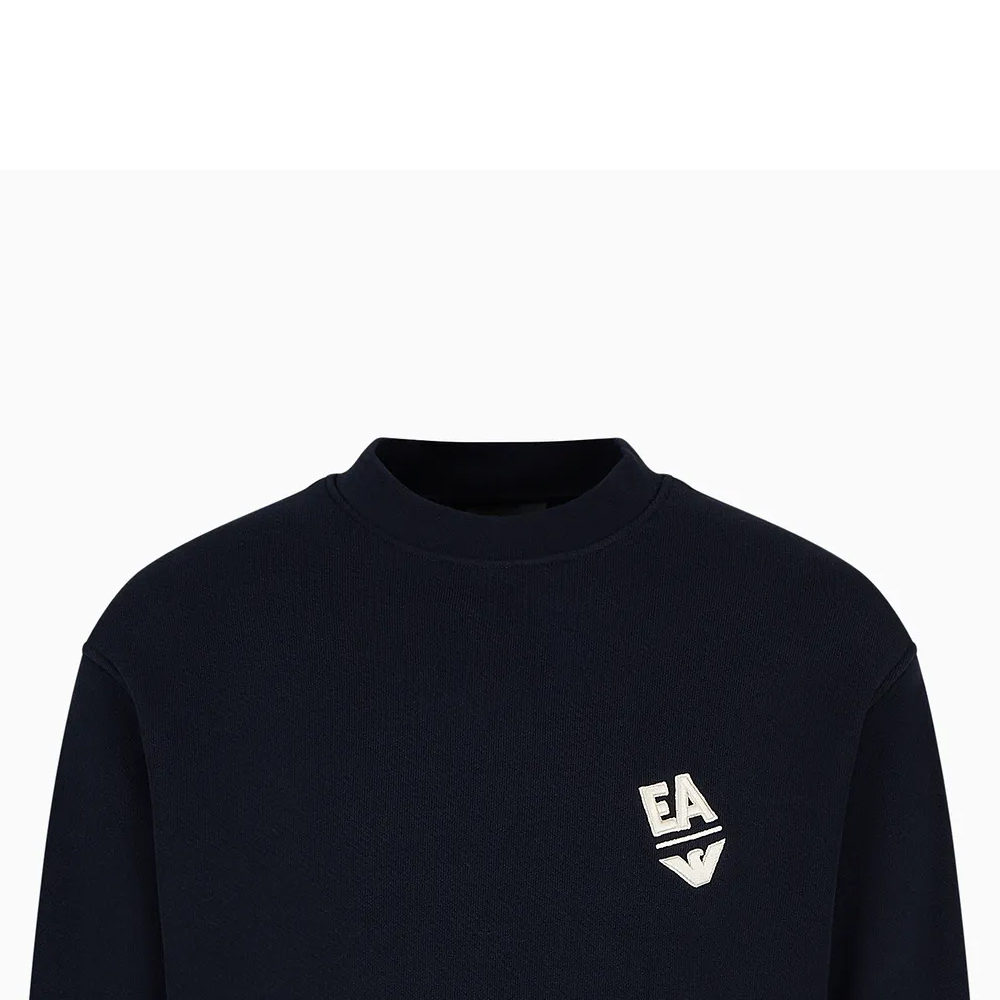 Emporio Armani  Blue Crewneck Pullover Sweatshirt with Logo Print. 3D1MEC-1JODZ-10965 圖 7