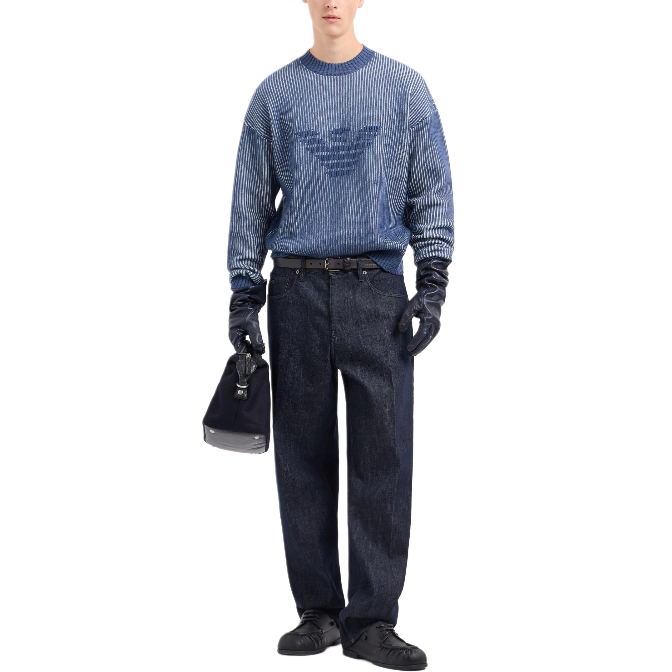 Lookbook Jersey de Punto con Logo Águila Azul EMPORIO ARMANI. 6D1MXA-1MJHZ-F708