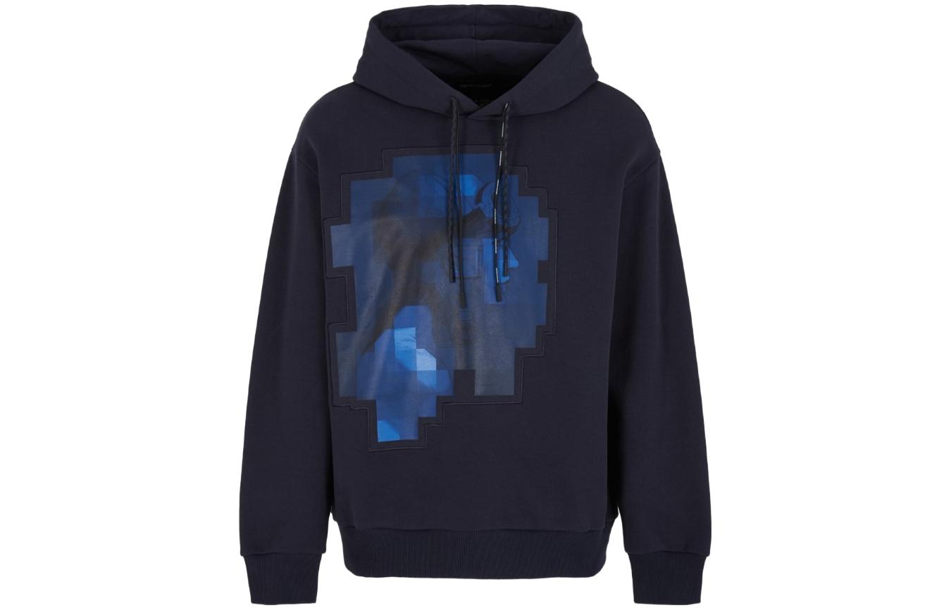 Emporio Armani  Blue Hoodie with Logo Print Design. 6R1M7Q-1JT2Z-0922