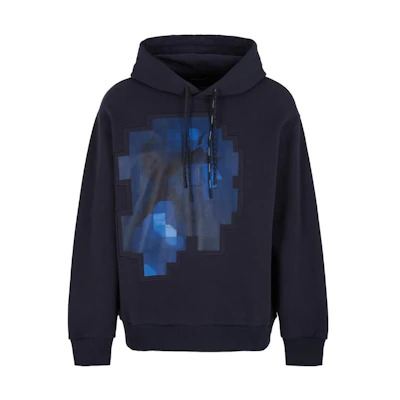Emporio Armani Blue Hoodie with Logo Print Design. 6R1M7Q-1JT2Z-0922