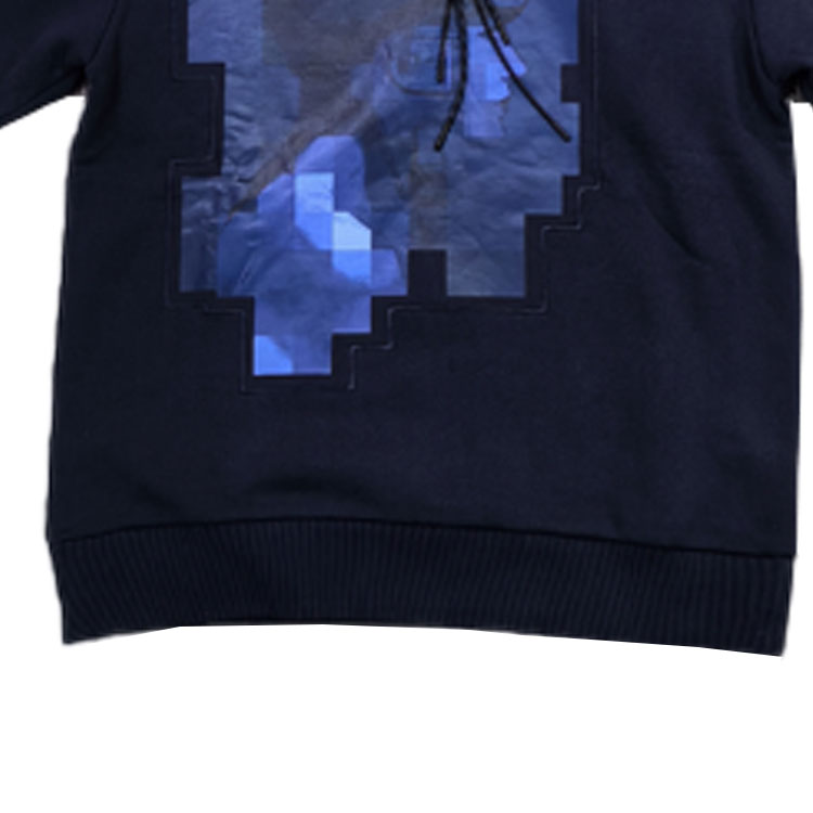 Sizing 埃莫里奥阿玛尼蓝色连帽衫带标志印花设计 6R1M7Q-1JT2Z-0922