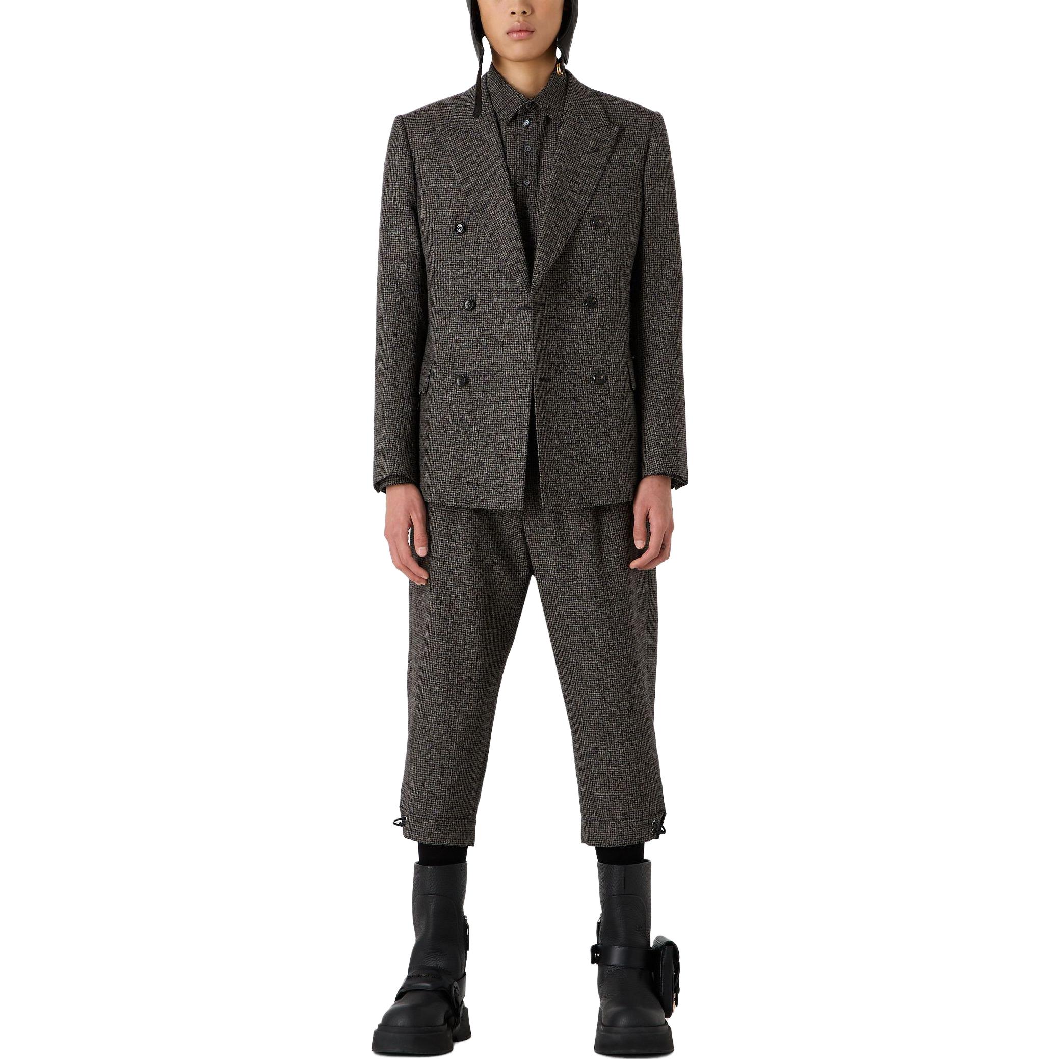 Lookbook Emporio Armani Baju Polo Lengan Panjang Corak Houndstooth Biru. H41F33-E1204-1992