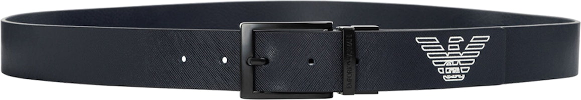 Emporio Armani Blue Leather Belt with Logo Design, 3.5cm Width. Y4S195Y739K85631 Emporio Armani Blue Leather Belt with Logo Design, 3.5cm Width. Y4S195Y739K85631