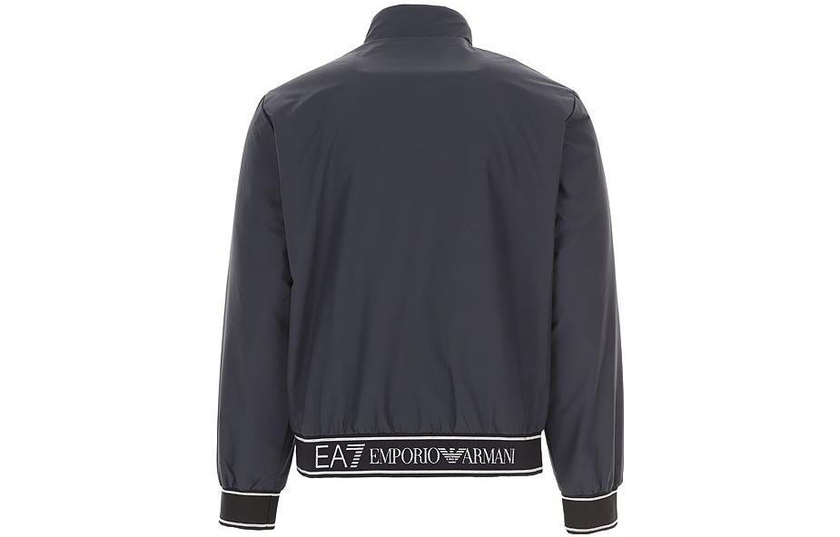 Lookbook 엠포리오 아르마니 블루 레터 프린트 스탠드 칼라 집업 재킷. 6RPB07-PN27Z-0578