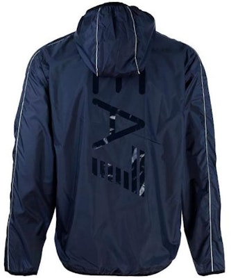 Emporio Armani Jaket Santai Biru Berhud Lengan Panjang dengan Cetakan Logo. 3LPB22-PN1GZ-1559 Lookbook Emporio Armani Jaket Santai Biru Berhud Lengan Panjang dengan Cetakan Logo. 3LPB22-PN1GZ-1559