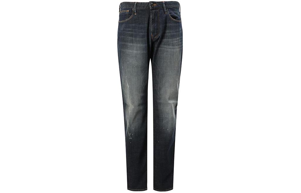 Emporio Armani  Blue Mid-Rise Tapered Washed Casual Jeans 3L1J06-1DY3Z-0942