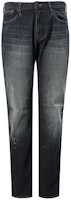 Emporio Armani Blue Mid-Rise Tapered Washed Casual Jeans 3L1J06-1DY3Z-0942 Emporio Armani Blue Mid-Rise Tapered Washed Casual Jeans 3L1J06-1DY3Z-0942
