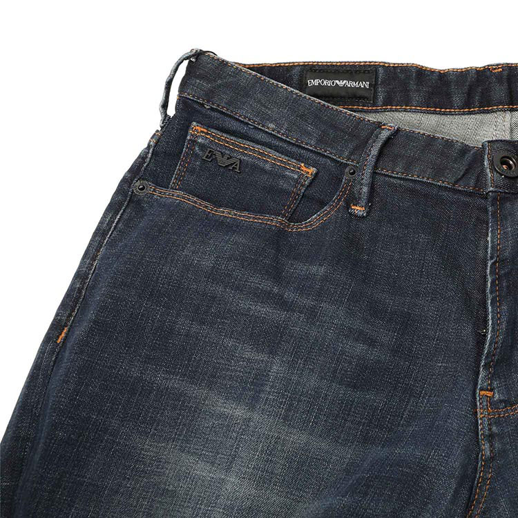 Purchase Emporio Armani Seluar Jeans Biru Tapered Basuh Kasual Mid-Rise. 3L1J06-1DY3Z-0942