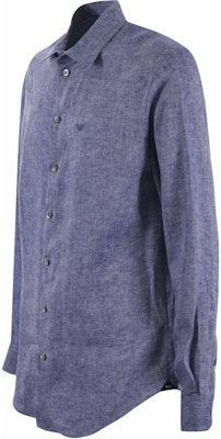 Emporio Armani 藍色修身長袖襯衫附刺繡Logo款式。 01SM0-L010F-9919 Shop Emporio Armani 藍色修身長袖襯衫附刺繡Logo款式。 01SM0-L010F-9919