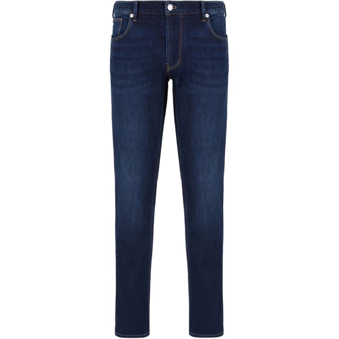 EMPORIO ARMANI  Blue Slim Fit Low-Rise Tapered Jeans Qixi Limited Edition EM000121-AF10452-MB001
