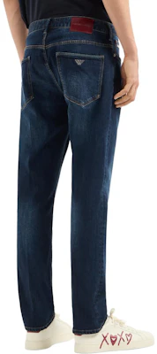 EMPORIO ARMANI Blue Slim Fit Low-Rise Tapered Jeans Qixi Limited Edition EM000121-AF10452-MB001 Shop EMPORIO ARMANI Blue Slim Fit Low-Rise Tapered Jeans Qixi Limited Edition EM000121-AF10452-MB001
