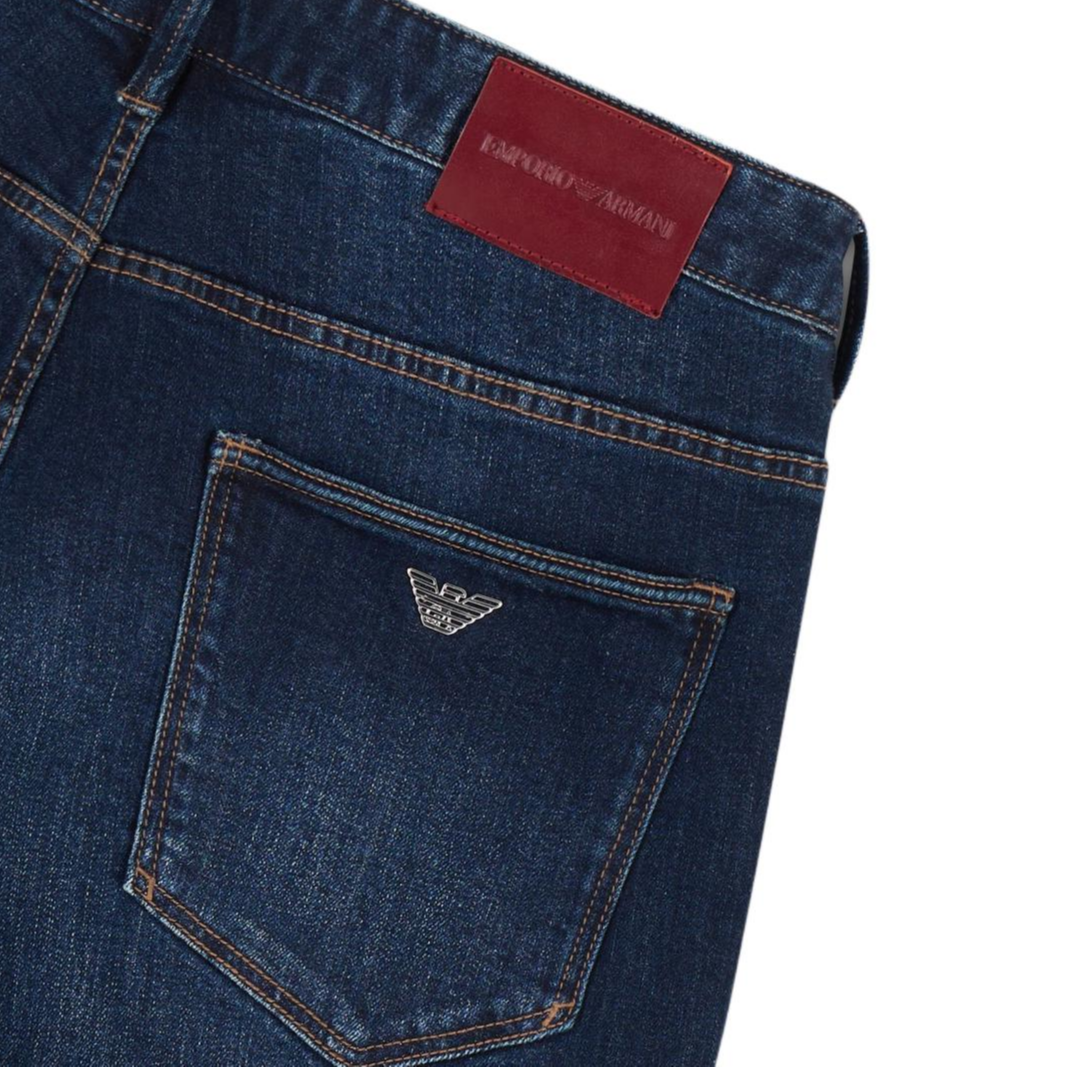 EMPORIO ARMANI  Blue Slim Fit Low-Rise Tapered Jeans Qixi Limited Edition EM000121-AF10452-MB001 圖 7