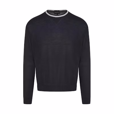 Emporio Armani Blue Striped Crewneck Knit Sweater Long Sleeve. 6R1MXG-1MNGZ-0920