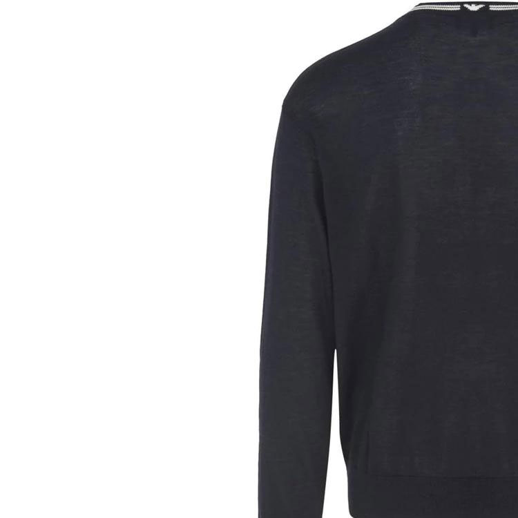 Sizing エンポリオアルマーニ ブルーストライプ クルーネック ニットセーター 長袖 6R1MXG-1MNGZ-0920