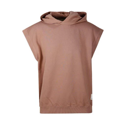 EMPORIO ARMANI Brown Sleeveless Hoodie Solid Color Casual Fit. 3D1MFM-1JFMZ-04B3