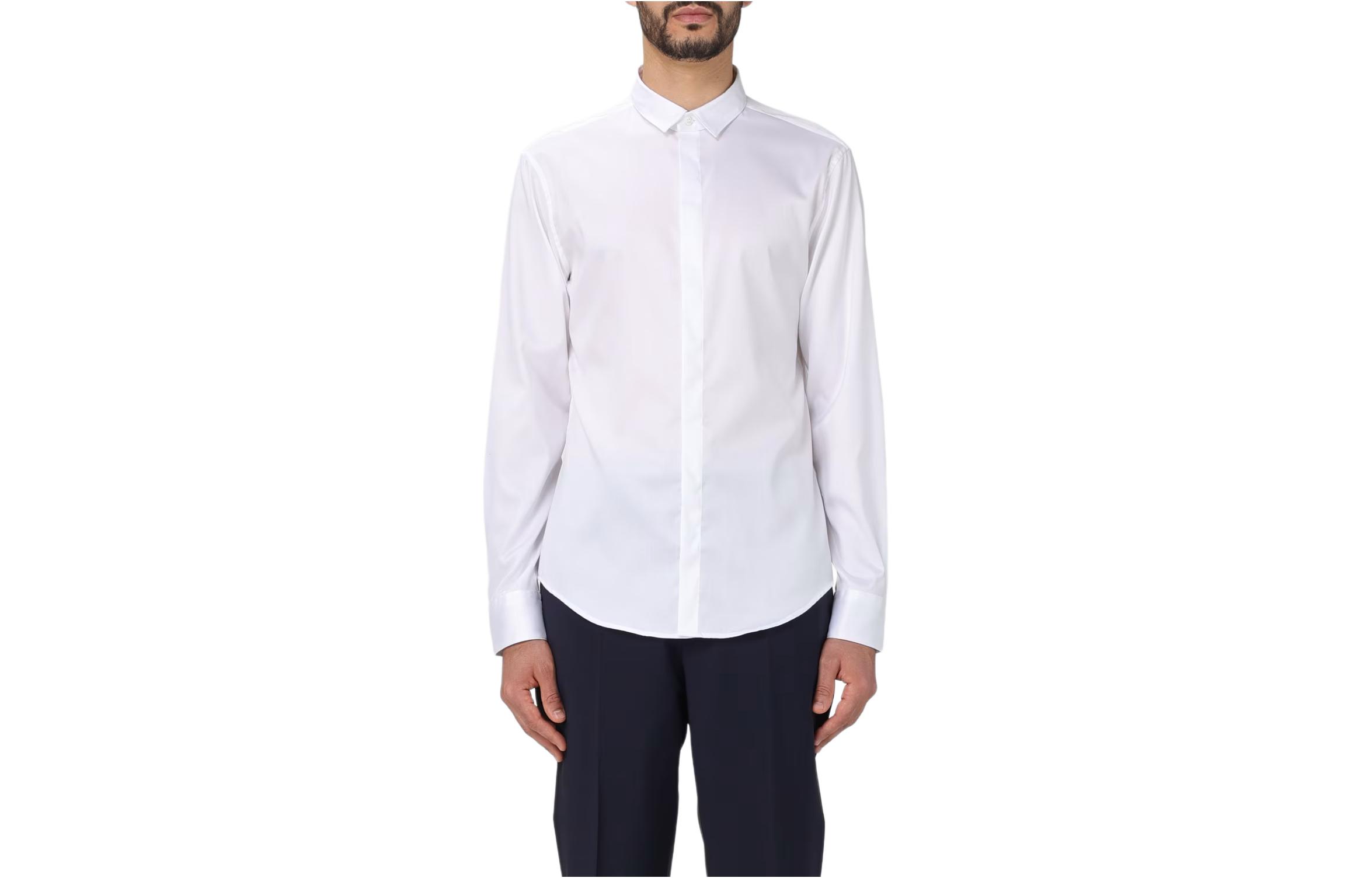 Emporio Armani  Classic Long Sleeve Shirt White. E31CC2-0BC33-100
