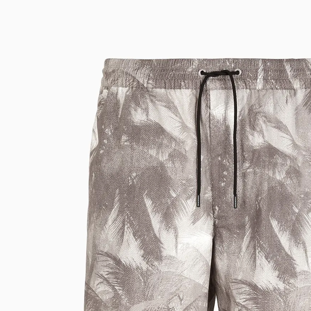 Sizing Emporio Armani  Coconut Tree Print Mid-Rise Casual Shorts Light Grey. 3D1PE3-1NRDZ-1F617