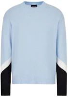 Emporio Armani Color-Block Crewneck Pullover Sweater Light Blue. 3R1MX61-MDTZ1-0708 Emporio Armani Color-Block Crewneck Pullover Sweater Light Blue. 3R1MX61-MDTZ1-0708