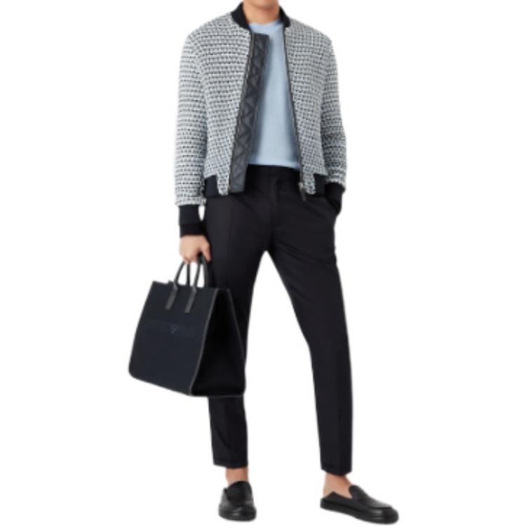 Lookbook Jersey Cuello Redondo Emporio Armani Color-Block Azul Claro. 3R1MX61-MDTZ1-0708