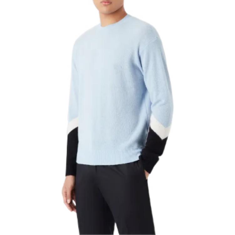 Shop Jersey Cuello Redondo Emporio Armani Color-Block Azul Claro. 3R1MX61-MDTZ1-0708