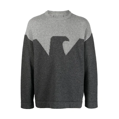 Emporio Armani Colorblock Crewneck Sweater Light Gray 6R1MZ51M6RZ46005