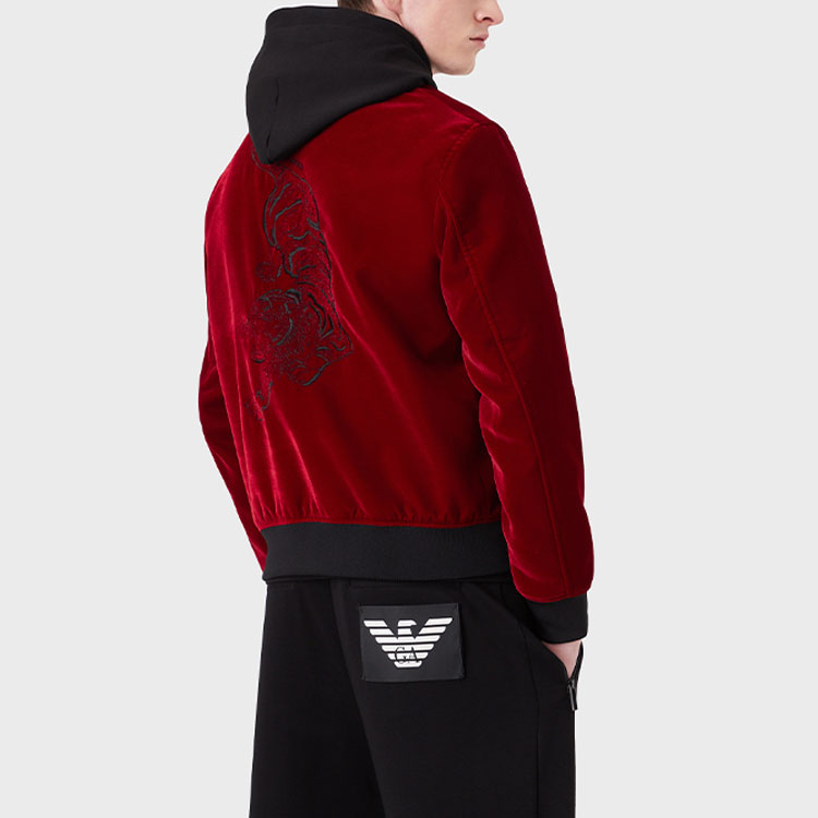 Shop 阿玛尼 撞色拉链夹克 红色 3L1BG9-1NAJZ-0370