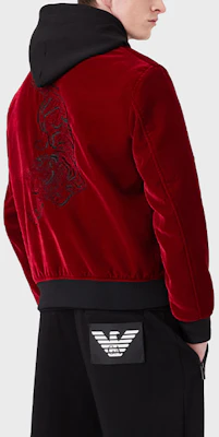 阿玛尼 撞色拉链夹克 红色 3L1BG9-1NAJZ-0370 Shop 阿玛尼 撞色拉链夹克 红色 3L1BG9-1NAJZ-0370