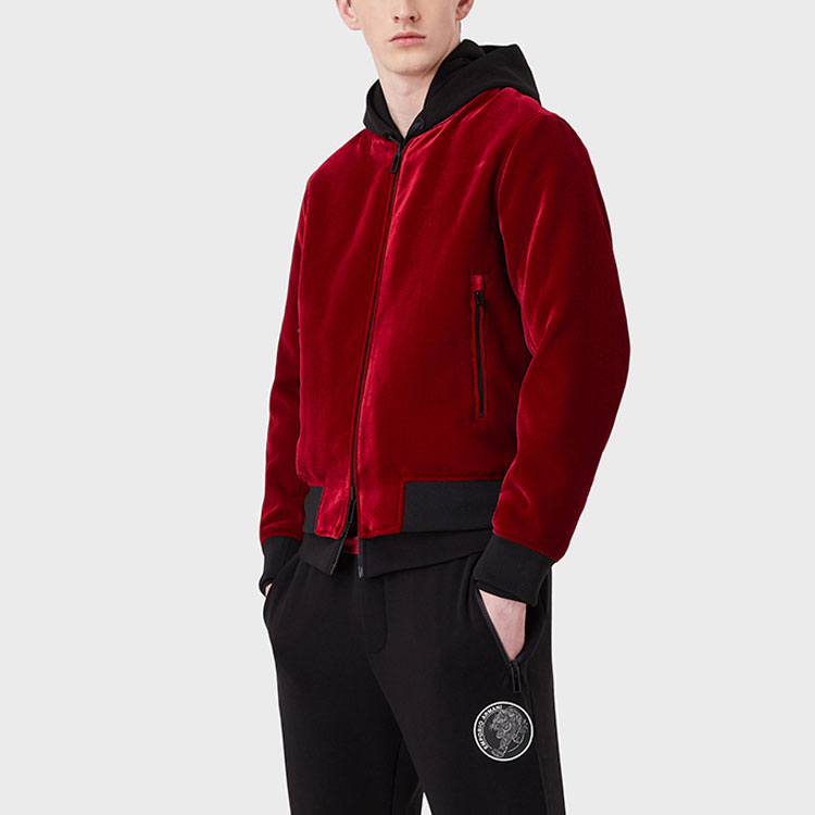 Purchase 阿玛尼 撞色拉链夹克 红色 3L1BG9-1NAJZ-0370