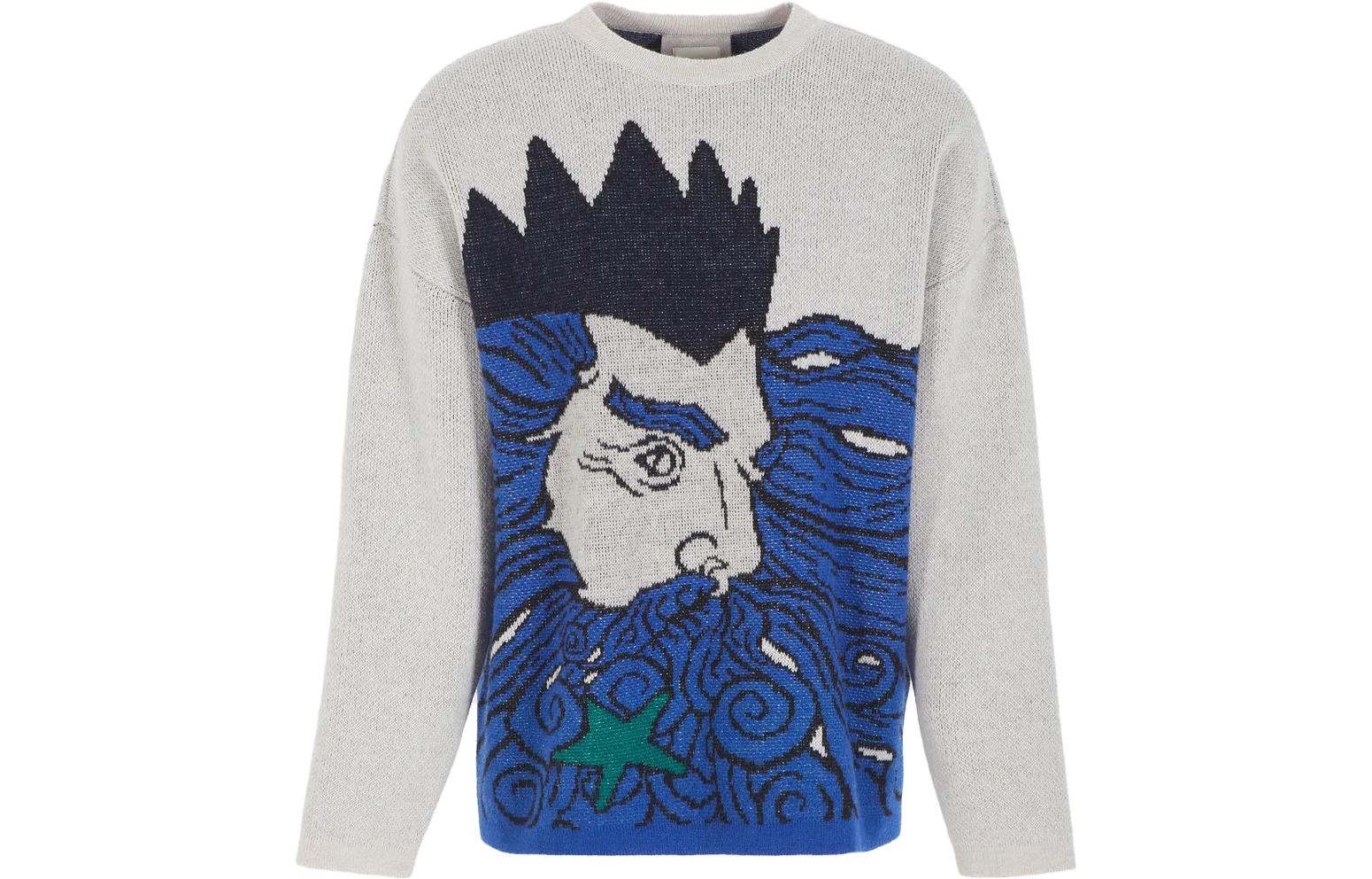 Order Emporio Armani  Crewneck Jacquard Sweater - Gray/Blue. 6R1MZ91M6TZ1F1D1