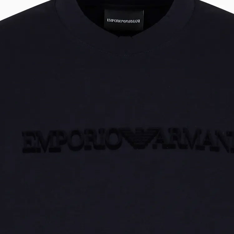 Shop Emporio Armani 圓領標誌長袖衛衣 6R1MG7-1JHSZ-09Q8