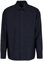 Emporio Armani Denim Blue Long Sleeve Shirt with Flocked Letter Print. 3D1CD3-1DKAZ-F916 Emporio Armani Denim Blue Long Sleeve Shirt with Flocked Letter Print. 3D1CD3-1DKAZ-F916