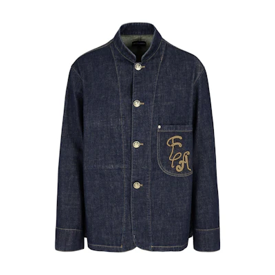 EMPORIO ARMANI Denim Jacket with Embroidered Pattern - Blue 6D1G6S-1D5YZ-0941