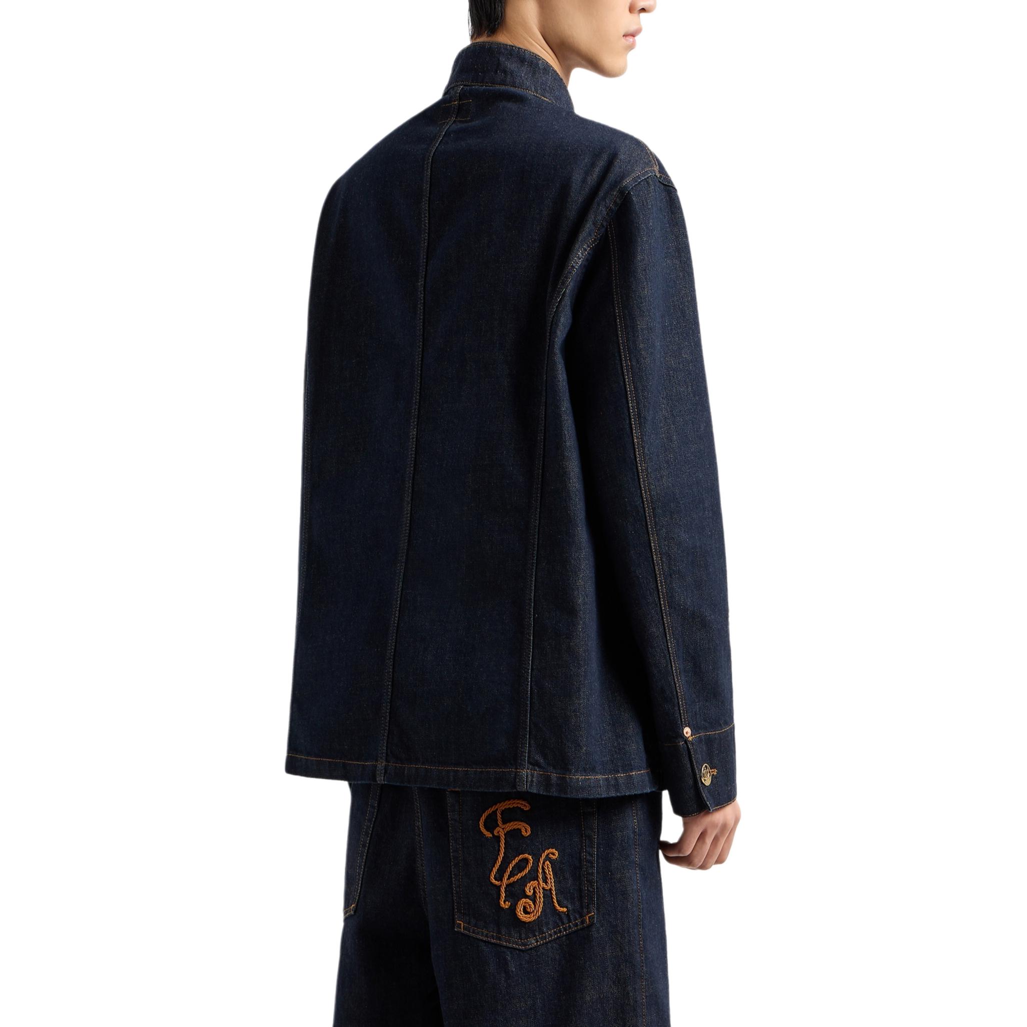 EMPORIO ARMANI  Denim Jacket with Embroidered Pattern - Blue 6D1G6S-1D5YZ-0941 圖 4