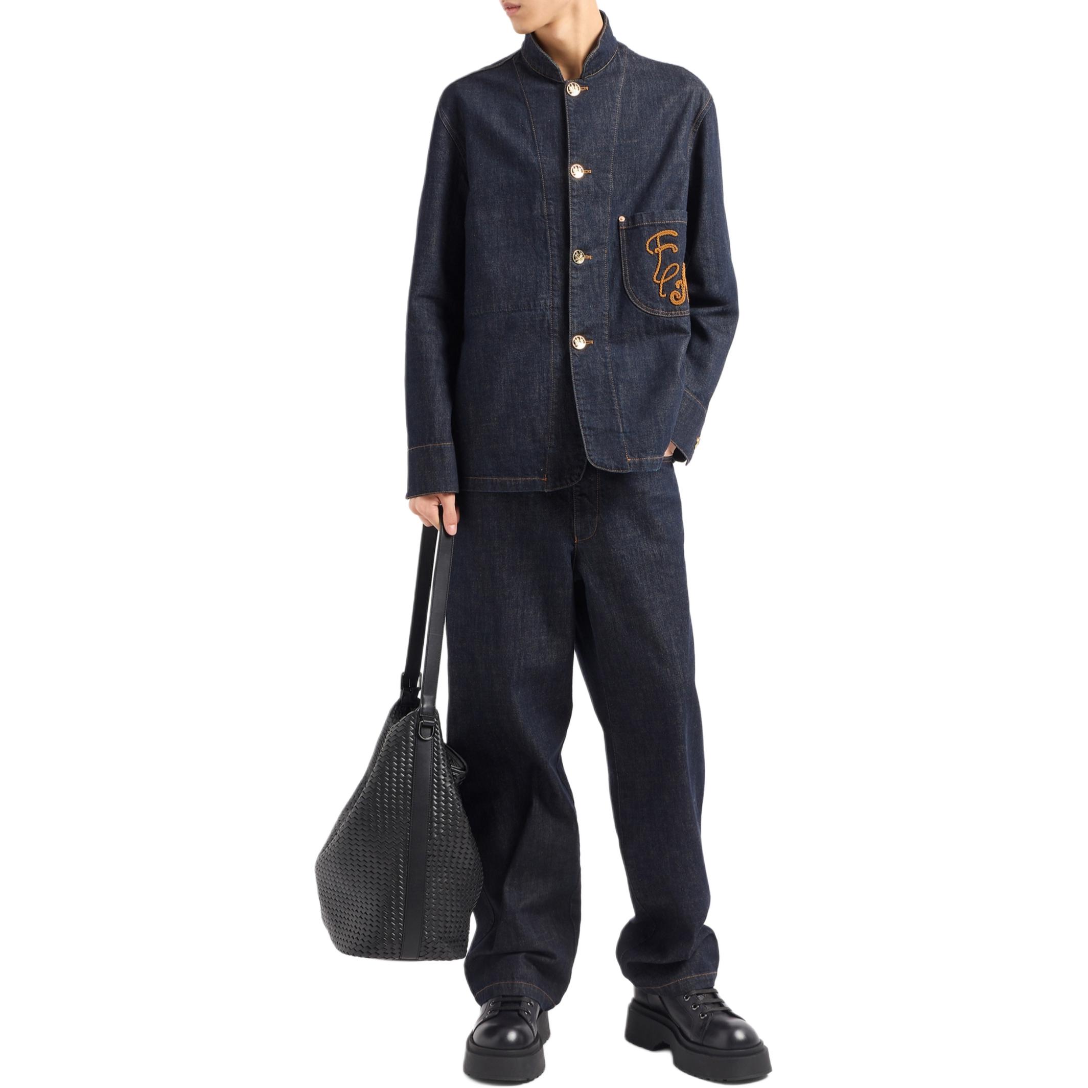 EMPORIO ARMANI  Denim Jacket with Embroidered Pattern - Blue 6D1G6S-1D5YZ-0941 圖 6