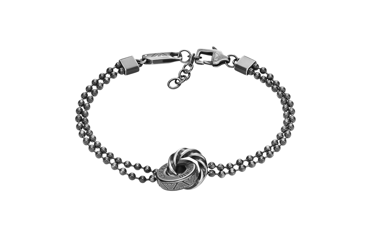 Emporio Armani  Distressed Double Circle Stainless Steel Bracelet Silver. EGS3028040