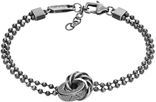 Emporio Armani Distressed Double Circle Stainless Steel Bracelet Silver. EGS3028040 Emporio Armani Distressed Double Circle Stainless Steel Bracelet Silver. EGS3028040